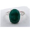 Image 1 : 3.1 ct Certified Silver Emerald gemstone Ring ($6,820 Appraisal)