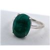 Image 2 : 3.1 ct Certified Silver Emerald gemstone Ring ($6,820 Appraisal)