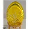 Image 3 : 911. Pair of Bohemian cut glass MCM eggs - 24k gold-plated stand, from a large collection
