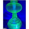 Image 1 : 924. Uranium glass oil lamp - behive pattern, RARE to be uranium glass in this pattern - MINT CONDIT