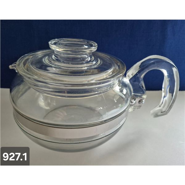 927. Pyrex glass tea (hot water) pot - excellent condition, no damage