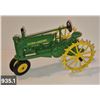 Image 1 : 935. Ertl John Deere tractor with steel wheels - mint condition, from the 80s or 90s, 8 1/2 inches. 
