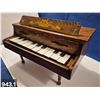 Image 1 : 943. 1950 Vintage toy oak/elm grand piano with original decals, Made in Japan, 10 1/2 inches across