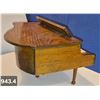 Image 4 : 943. 1950 Vintage toy oak/elm grand piano with original decals, Made in Japan, 10 1/2 inches across