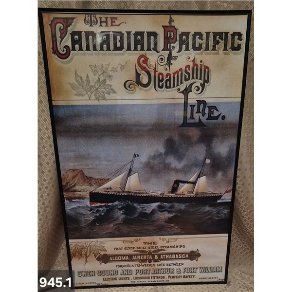945. Canadian Pacific Steamship poster - approx. 24 by 36 inches, great shape
