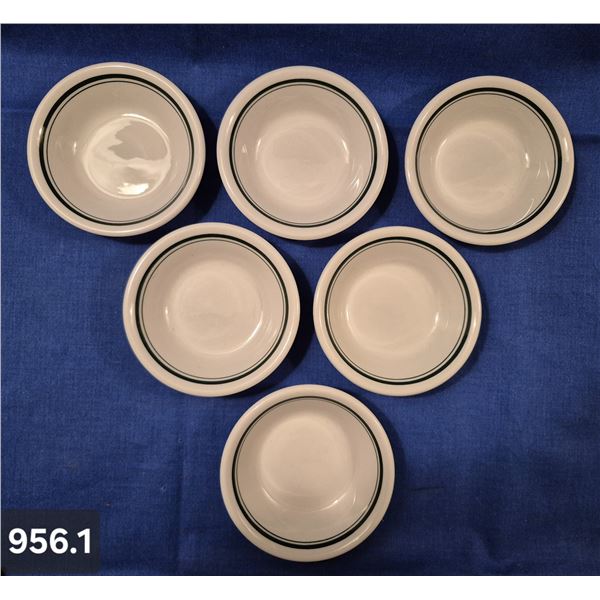 956. Group of 6 ironstone restaurant ware small bowls, all in barely used condition, 1 1/4 by 4 3/4 
