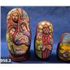 Image 2 : 958. Set of 5 nesting dolls, hand-painted, little damage to back of second from the smallest