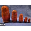 Image 4 : 958. Set of 5 nesting dolls, hand-painted, little damage to back of second from the smallest