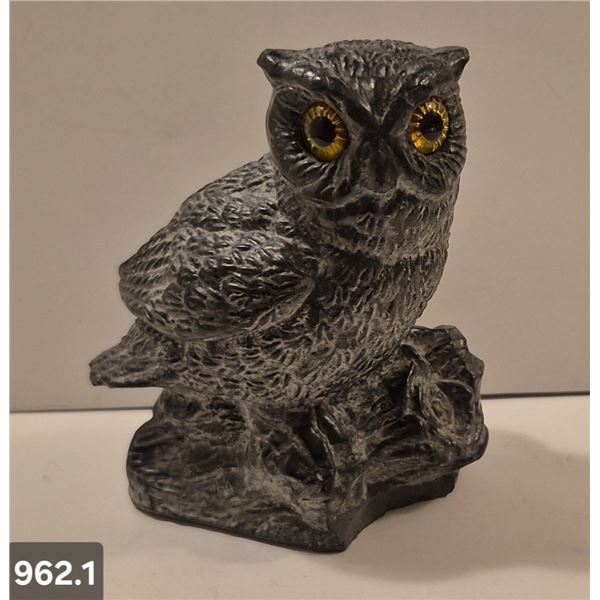 962. Inuit carving - large owl with glass eyes, 5 inches, excellent condition