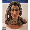 Image 1 : 970. Large Native American bust of an Indian warrior, 11 1/4 inches tall, 2 small flakes on the rear