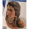Image 2 : 970. Large Native American bust of an Indian warrior, 11 1/4 inches tall, 2 small flakes on the rear