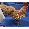 Image 1 : 984. Large folk art rooster, made mainly of natural materials, steel legs and feet, 12 1/2 inches ta