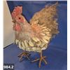 Image 2 : 984. Large folk art rooster, made mainly of natural materials, steel legs and feet, 12 1/2 inches ta