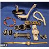 Image 1 : 987. Lot of jewelry items, including TomTom watch (working), Guess watch, and other items