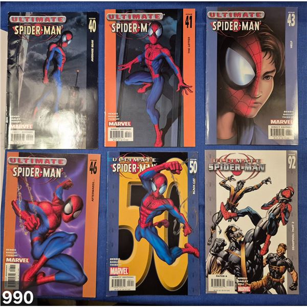 990. Group of 6 Spiderman comics, from the early 2000's, all near mint, never read