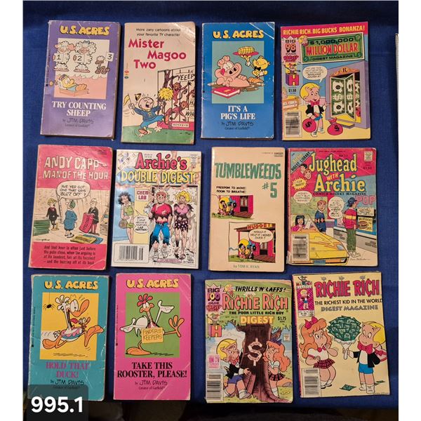 995. Collection of 12 vintage paperback comic books, see pics