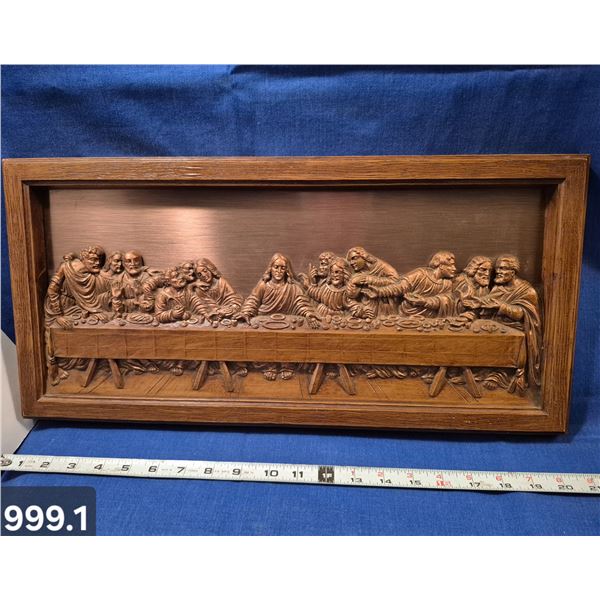 999. Solid copper 3-dimensional "The Last Supper" wall plaque, excellent condition