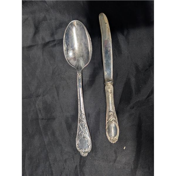Spoon and Knife .800 Silver Stamped