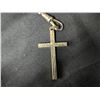 Image 2 : (NOT VERIFIED) Antique European Cross Gold Stamp 12kt w/ Gold Chain