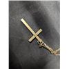 Image 3 : (NOT VERIFIED) Antique European Cross Gold Stamp 12kt w/ Gold Chain