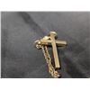 Image 5 : (NOT VERIFIED) Antique European Cross Gold Stamp 12kt w/ Gold Chain