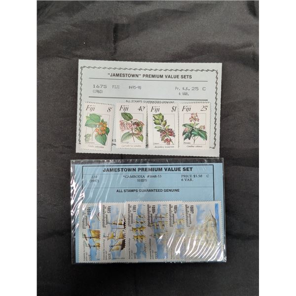 Jamestown Fiji 1983 495-98/Cambodia Ships 1648-53 Stamps