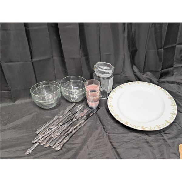 Lot of Silverware, Glasses, and etc.