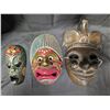 Image 1 : (3) Wooden Unique Masks