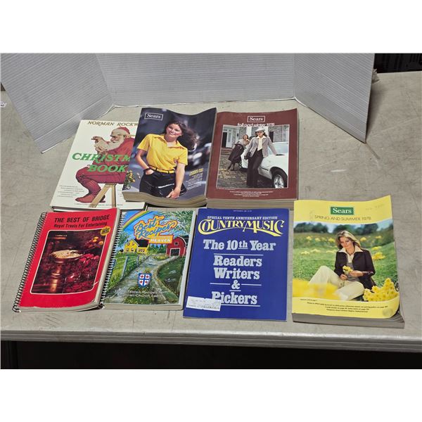 Various sears catalogues and misc books