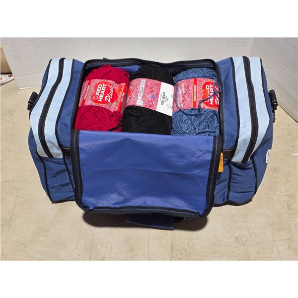 Duffel bag of wool and fabrics