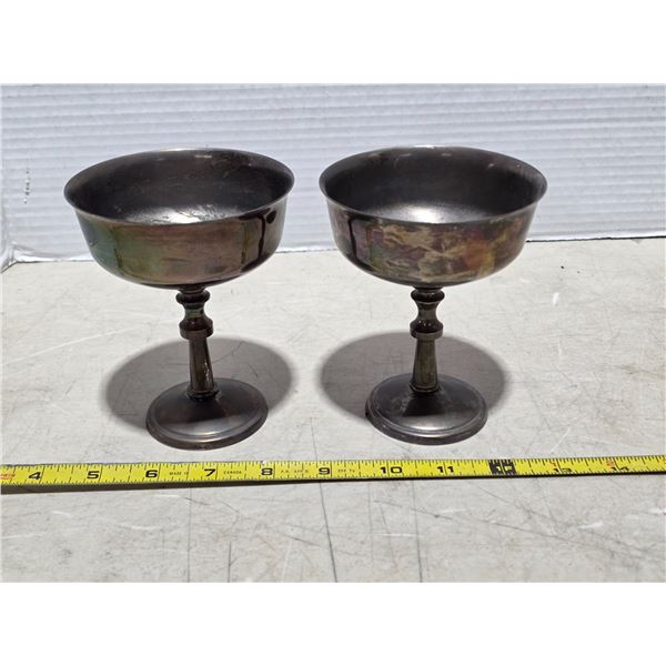 2 silver plated goblets