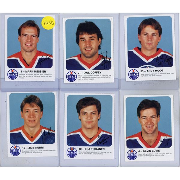 (6) 1985-86 Red Rooster - Oiler Stars. (Mark Messier, Paul Coffey, Jari Kurri, Esa Tikkanen, Kevin L
