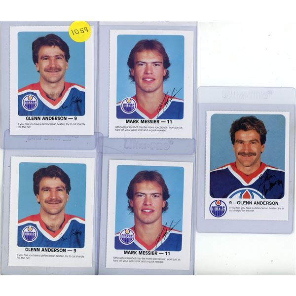 (4) 1984-85 Oilers - Red Rooster Stars and 1882-83 Glenn Anderson.