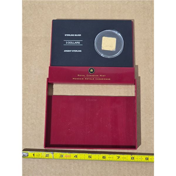 14 karat plated gold on sterling silver 3 dollar square dollar coin