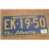 Image 1 : 1099 - 1973 Alberta licence plate. Wild Rose Country