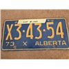 Image 1 : 1100 - 1973 Alberta "X" licence plate. X states an exempt status.
