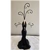 Image 1 : 1103 - Vintage jewelery holder - manequin in black satin dress. 18" tall
