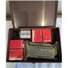 Image 2 : 1108 - Vintage brown plastic first aid kit. 1970s or 1980s. Bandaids and wound dressings inside.  Ke