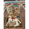 Image 2 : 1110 - Vintage "Rodeo Queen Ponytail Girl" wind-up tin toy in original box.  Manufactured in Japan b
