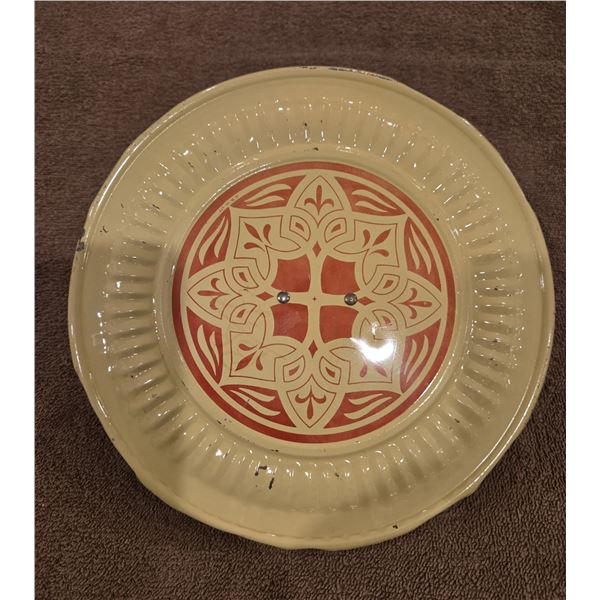 1111 - Vintage metal chimney flue designed to cover a wall opening for a chimney. C.S.W. Ltd.  8 1/2