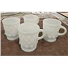 Image 1 : 1114 - Set of 4 vintage Anchor Hocking Fire King Kimberly diamond white coffee mugs.  No stains.