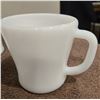 Image 2 : 1120-Lot of 4 vintage Fire King Anchor Hocking coffee mugs - white milk glass, D handles.  Nice - no