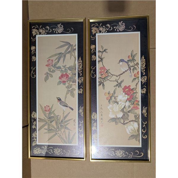 Decorative Asian Prints, Beautifully Framed Each 10"x24"