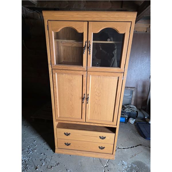 Wood cabinet- 36" by 21" by 77"H