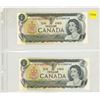 Image 1 : 1973 2 Canadian One Dollar Bank Notes In Series