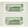 Image 2 : 1973 2 Canadian One Dollar Bank Notes In Series