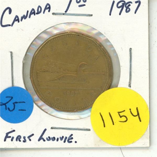 1987 AU-50 Canadian First Loonie
