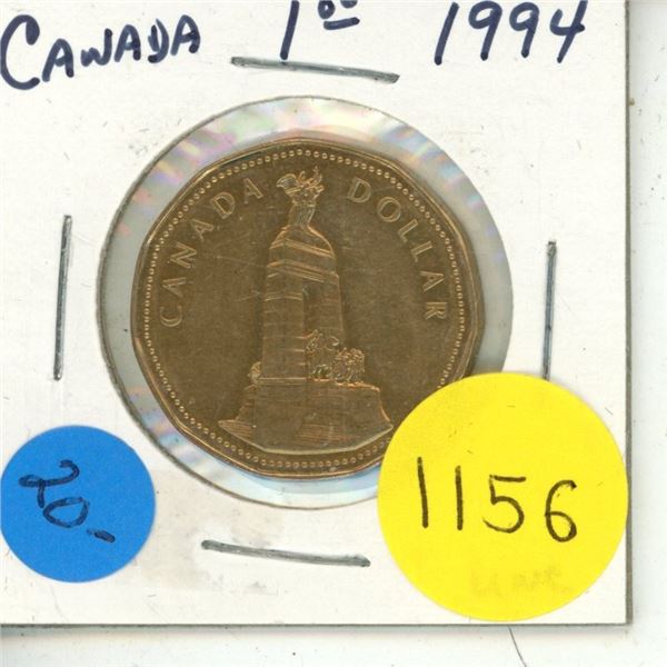 1994 UNC Canadian Loonie - National War Memorial