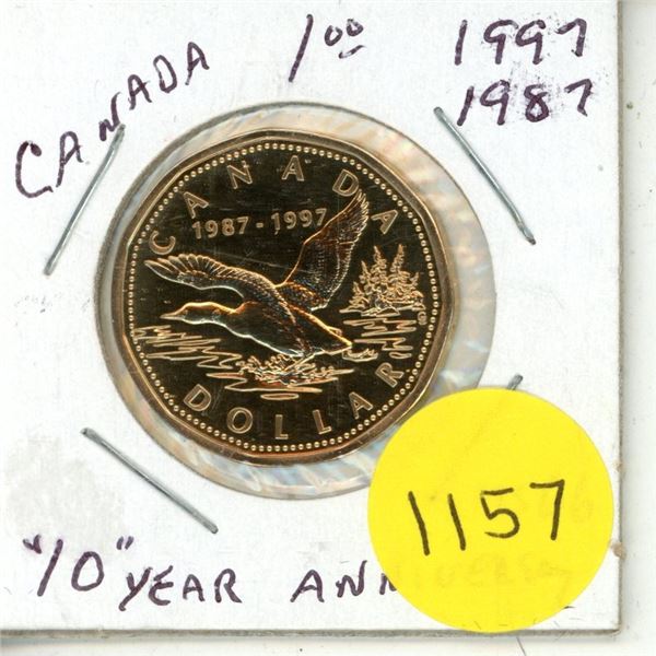 1997 MS-66 Canadian Loonie - 10th Anniversary Of The Loonie