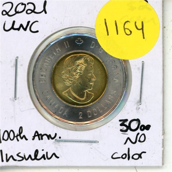 2021 UNC Canadian Toonie - 100th Anv. Of Insulin